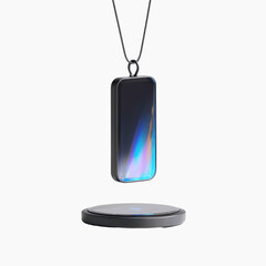 Futuristic Necklace with Wireless Charging Display Pendant