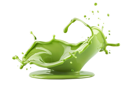 Matcha splash on white background