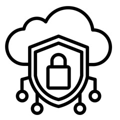 Obraz premium Cloud Security Icon Element For Design 