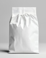 Isolated on white ecofriendly packaging bag styled with shadow play and textured paper in magazine cover quality