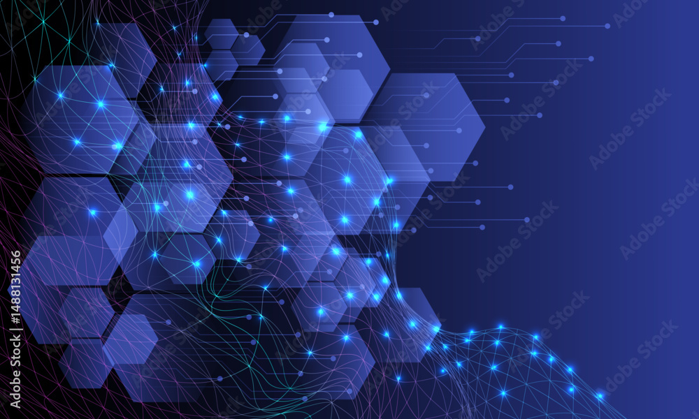 Aufkleber abstract technology digital communication data geometric design modern futuristic creative backgroun