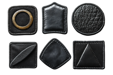 Black leather patches various shapes and sizes