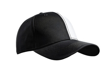 Stylish black and white baseball cap design