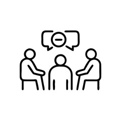 Teen group therapy session icon, mental health in teenagers concept