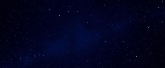 Obraz premium Abstract cosmic background, dark blue, scattered blue stars, dark blue background, outer space