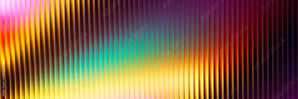 Poster fractal glass texture with vibrant colorful dynamic gradient. fluted vertical lines with vivid liqui
