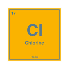 periodic vector chlorine isolated on transparent background