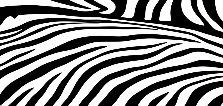 Abstract black and white zebra stripe pattern, vector illustration, repeat, print