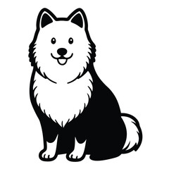 Fluffy Samoyed Dog Side View Transparent
