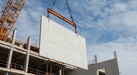 Construction Site: Concrete Panel Installation
