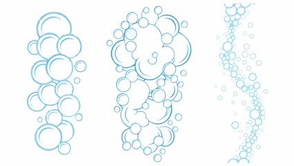 Fresh Tropics, Foam and Bubble Water Illustration in Vector on White