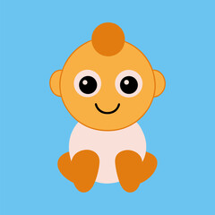 happy and smiling baby girl adorable vector illustration