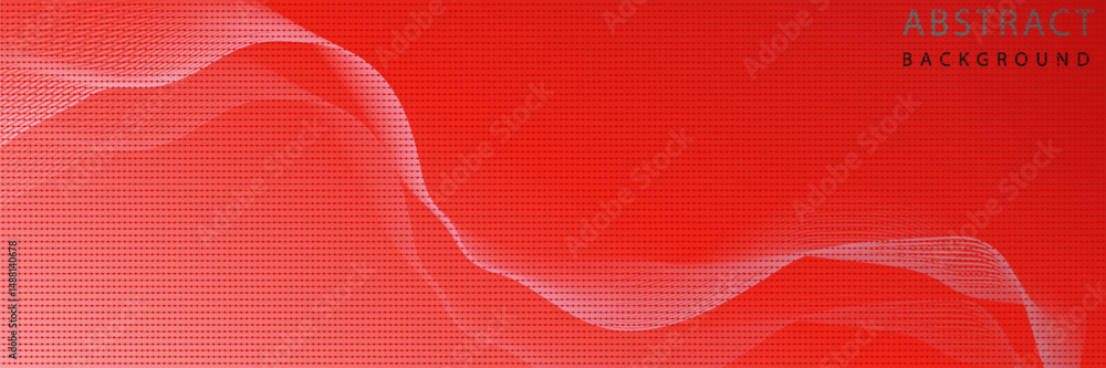 Poster abstract red background with flowing lines for futuristic concept. dynamic waves. vector illustratio