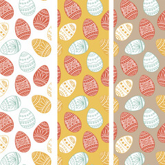 Hand painted Watercolour Floral Easter eggs Seamless Pattern