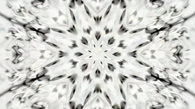 Abstract Grey and White Kaleidoscope Pattern