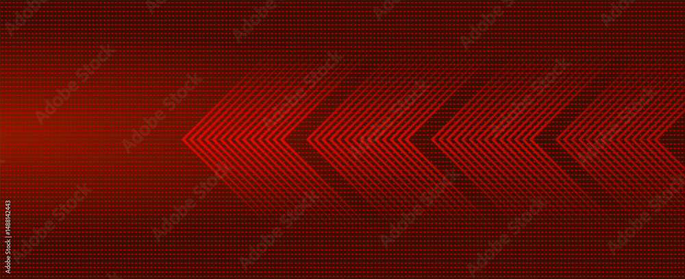 Poster red abstract background with glowing arrow lines. modern shiny red geometric lines design. technolog