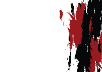 Abstract Vector Black and Red Grunge Brush Stroke Texture Background. illustration vector design.