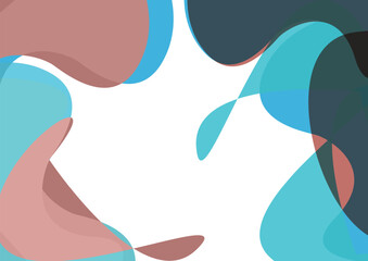 Abstract Organic Fluid Shapes Background in Soft Blue and Terracotta. illustration vector design