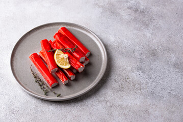 Surimi sticks from crab meat