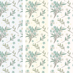 Seamless Simple Turquoise Daisy Polka Repeat Pattern