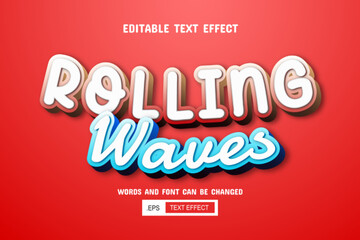 Rolling waves text - editable 3d text effect
