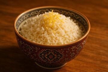 Simple Oriental Rice Bowl Recipe Fluffy Rice with Lemon Zest
