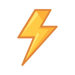 Bright Yellow Lightning Bolt Cartoon Icon