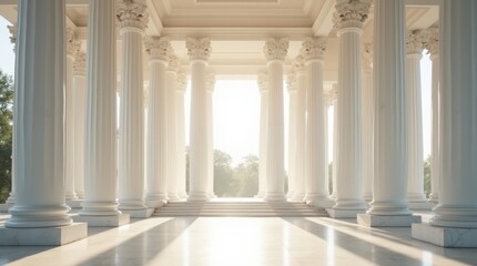 Obraz premium Majestic building facade featuring perfect symmetry and classical elements