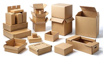 Fototapeta premium stack of cardboard boxes