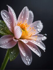 close-up image of a beautiful Lady's Eardrop flower with water droplets