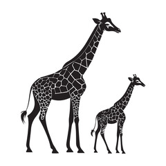 Naklejka premium giraffe silhouette vector illustration