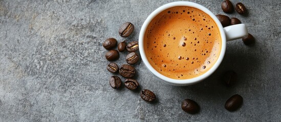 Elegant Coffee Still Life with Rich Aromas and Rustic Texture Backdrop