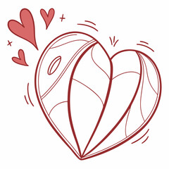 Abstract red heart design valentines day love