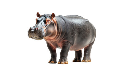 Obraz premium Hippopotamus isolated on transparent white background, clipping path ,png