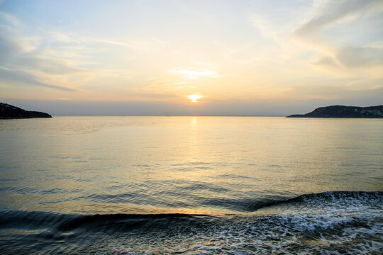 sunset over the  marmara sea