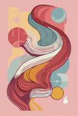 Colorful Abstract Poster Set – Futuristic Line Art Design (2025 Series)