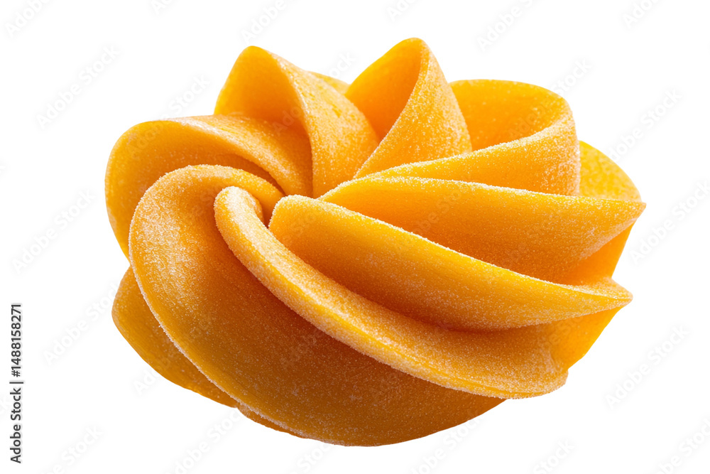 Poster spiral twist of butternut squash isolate pure transparency background with vibrant orange color