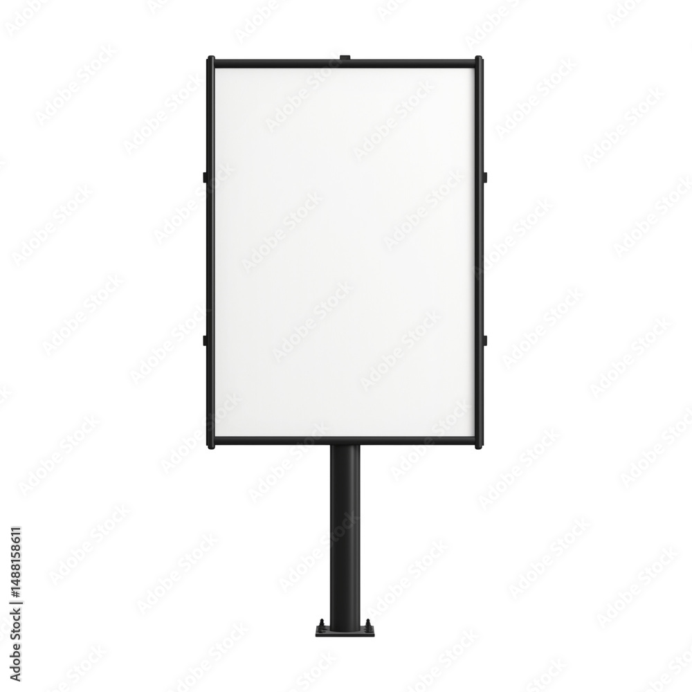 Poster isolated signboard with white display area on transparent background