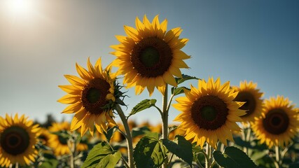 Obraz premium field of sunflowers in the summer
