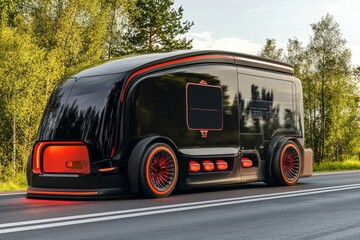 Cutting-edge driverless autonomous truck navigating public roads.