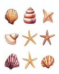 Isolated on white watercolor minimal tattoo flash set of geometric shapes with soft ink gradients and clean lines