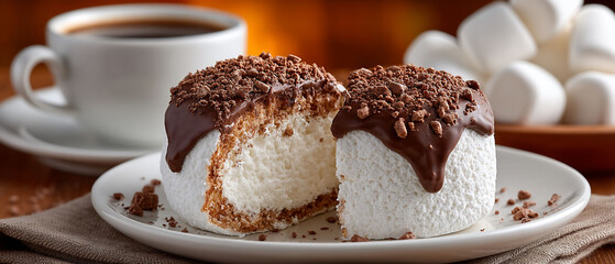 Marshmallow treats  coffee A delightful confection