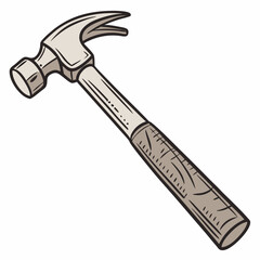 Professional claw hammer illustration isolated on white