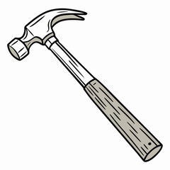 Professional claw hammer graphic design element isolated