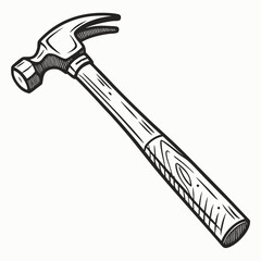 Professional claw hammer illustration isolated on white