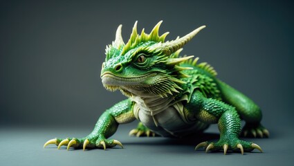 Obraz premium Snapshot of a green water dragon entity