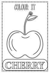 Coloring page for kids Learning Cherry
