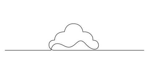 Continuous single line drawing of cloud storage silhouette. One line art cloud storage. Cloud computing global big data information web exchange concept design one sketch doodle outline drawing vector