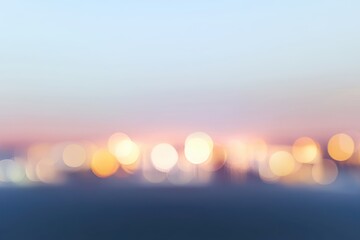 Blurred cityscape at sunset, soft hues