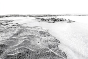 Aerial view of a lake and shoreline